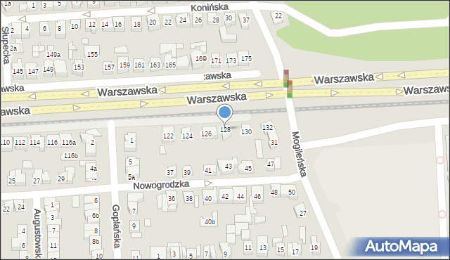 Poznań, Warszawska, 128, mapa Poznania