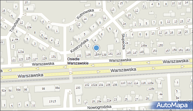 Poznań, Warszawska, 137, mapa Poznania