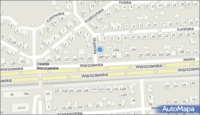 Poznań, Warszawska, 145, mapa Poznania