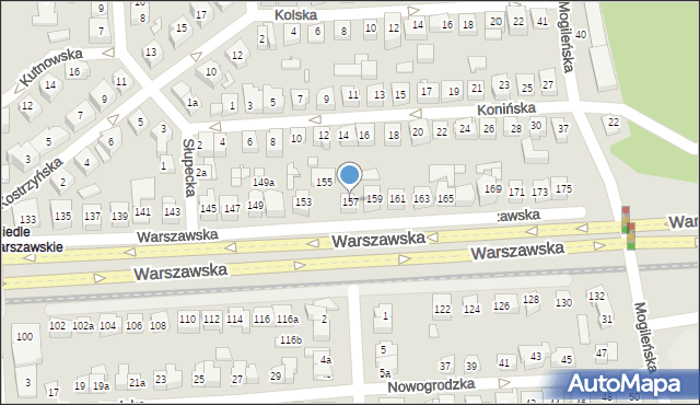 Poznań, Warszawska, 157, mapa Poznania