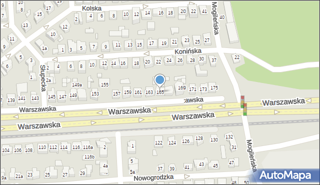 Poznań, Warszawska, 165, mapa Poznania