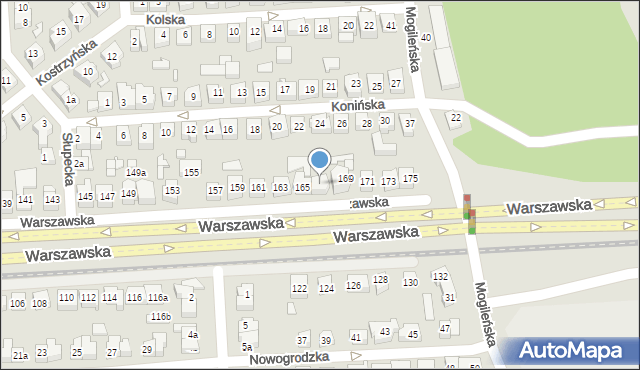 Poznań, Warszawska, 167, mapa Poznania