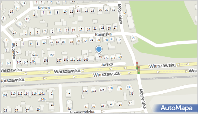 Poznań, Warszawska, 169, mapa Poznania