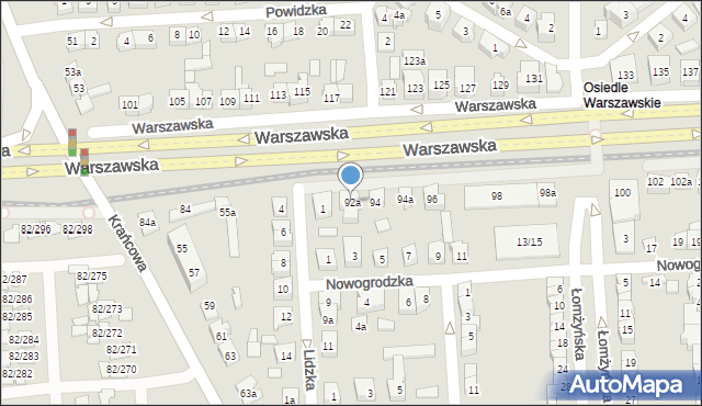 Poznań, Warszawska, 92a, mapa Poznania