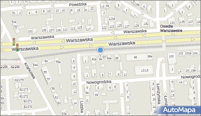 Poznań, Warszawska, 94, mapa Poznania