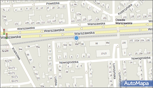 Poznań, Warszawska, 94a, mapa Poznania