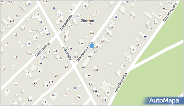 Poznań, Warpińska, 24, mapa Poznania