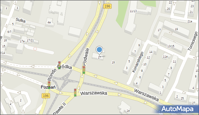 Poznań, Warszawska, 17, mapa Poznania