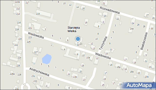 Poznań, Wadowicka, 11, mapa Poznania