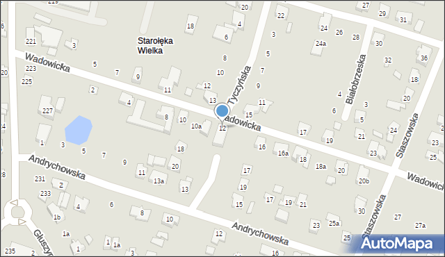 Poznań, Wadowicka, 12, mapa Poznania