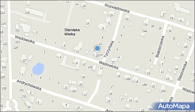 Poznań, Wadowicka, 13, mapa Poznania