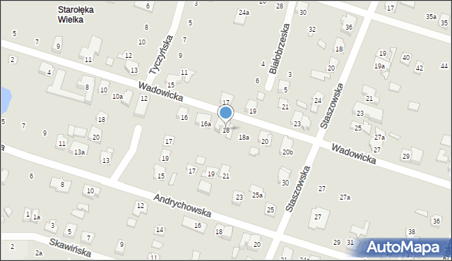 Poznań, Wadowicka, 18, mapa Poznania