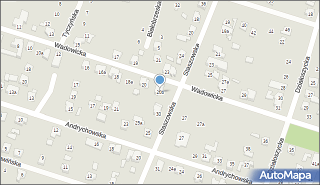 Poznań, Wadowicka, 20b, mapa Poznania