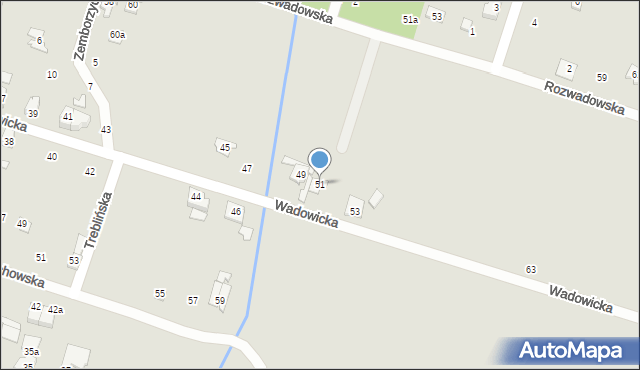 Poznań, Wadowicka, 51, mapa Poznania