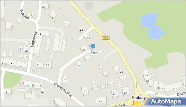 Prabuty, Warszawska, 15A, mapa Prabuty