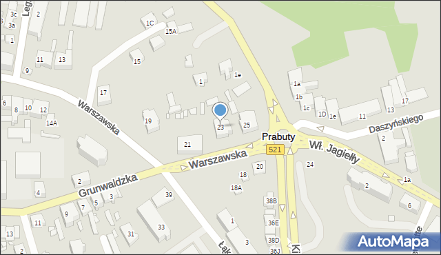 Prabuty, Warszawska, 23, mapa Prabuty