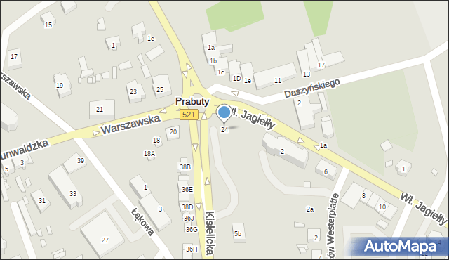 Prabuty, Warszawska, 24, mapa Prabuty