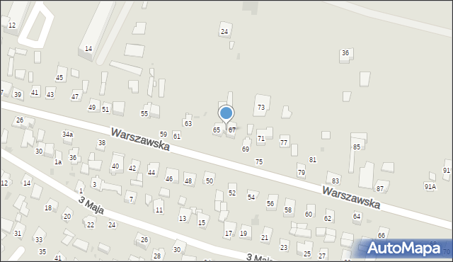 Praszka, Warszawska, 65a, mapa Praszka