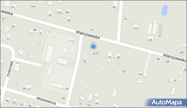 Praszka, Warszawska, 74, mapa Praszka