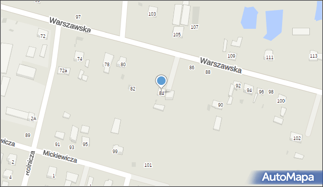 Praszka, Warszawska, 84, mapa Praszka