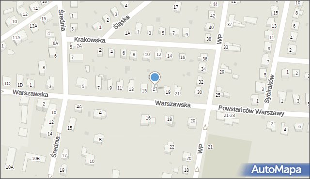 Prochowice, Warszawska, 17, mapa Prochowice