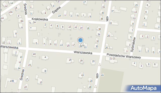 Prochowice, Warszawska, 19, mapa Prochowice