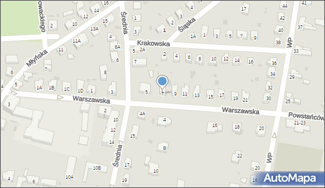 Prochowice, Warszawska, 7, mapa Prochowice