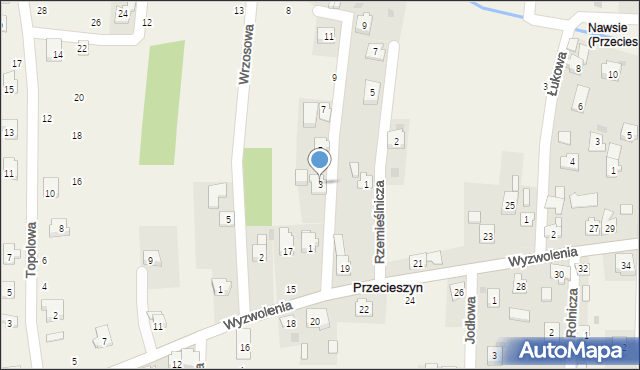 Przecieszyn, Wąska, 3, mapa Przecieszyn