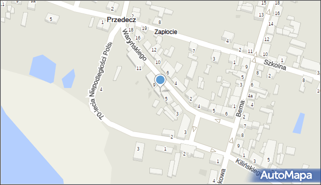 Przedecz, Waryńskiego Ludwika, 7, mapa Przedecz