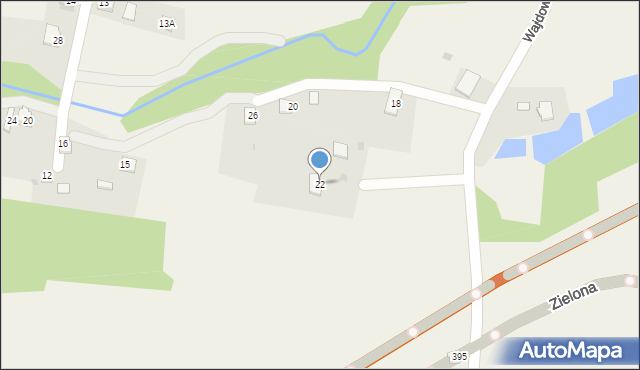 Przybędza, Wajdowa, 22, mapa Przybędza