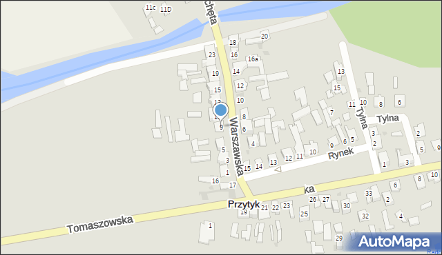 Przytyk, Warszawska, 9, mapa Przytyk