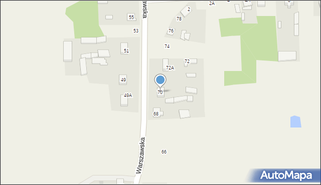 Psucin, Warszawska, 70, mapa Psucin