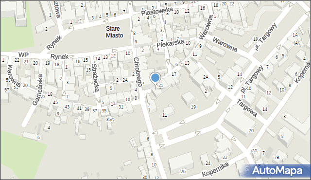 Pszczyna, Warowna, 23, mapa Pszczyny