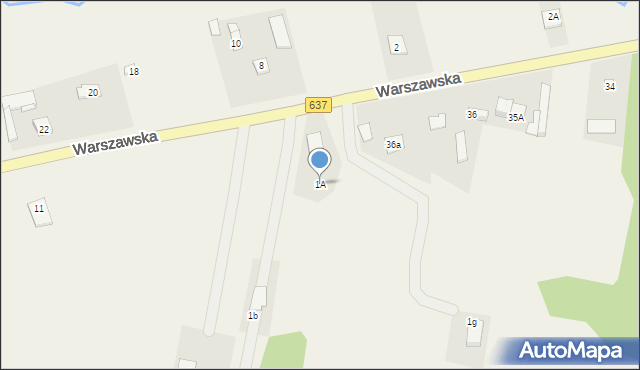 Pustelnik, Warszawska, 1A, mapa Pustelnik