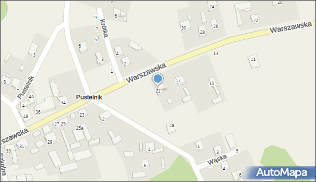 Pustelnik, Warszawska, 21, mapa Pustelnik