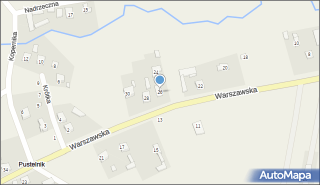 Pustelnik, Warszawska, 26, mapa Pustelnik