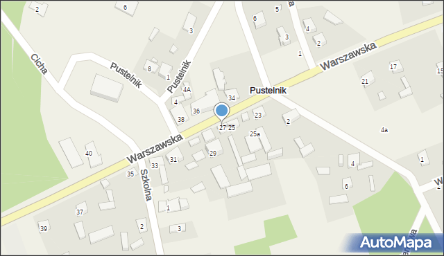 Pustelnik, Warszawska, 27, mapa Pustelnik