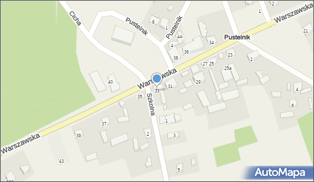 Pustelnik, Warszawska, 33, mapa Pustelnik