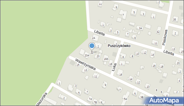 Puszczykowo, Wawrzyniaka Piotra, 22, mapa Puszczykowo