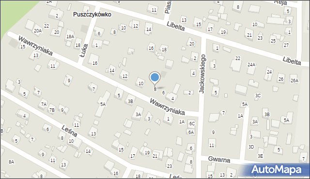 Puszczykowo, Wawrzyniaka Piotra, 8, mapa Puszczykowo