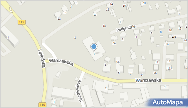 Pyrzyce, Warszawska, 1, mapa Pyrzyce