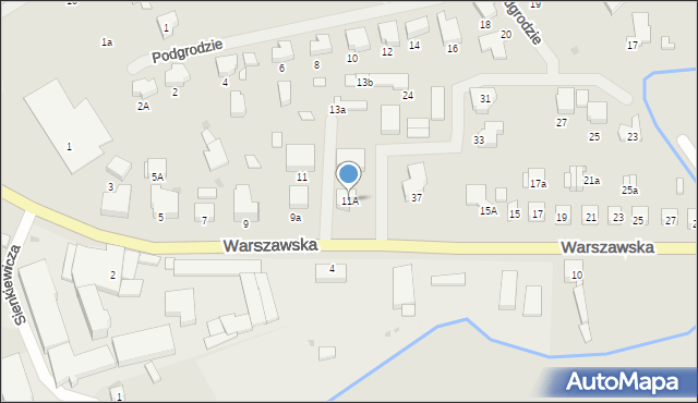 Pyrzyce, Warszawska, 11A, mapa Pyrzyce