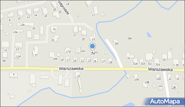 Pyrzyce, Warszawska, 25a, mapa Pyrzyce