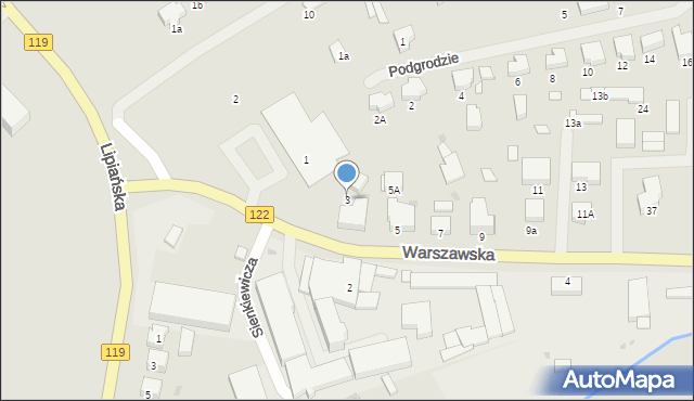 Pyrzyce, Warszawska, 3, mapa Pyrzyce