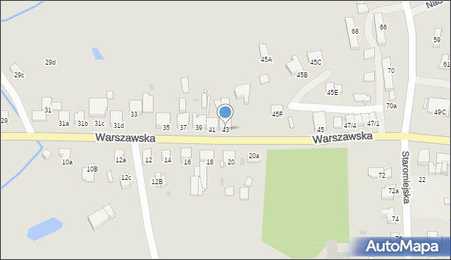 Pyrzyce, Warszawska, 43, mapa Pyrzyce