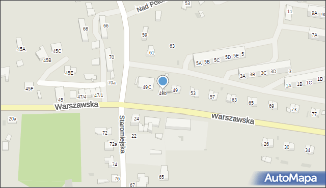 Pyrzyce, Warszawska, 49b, mapa Pyrzyce