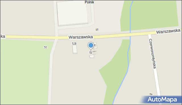 Pyrzyce, Warszawska, 54, mapa Pyrzyce