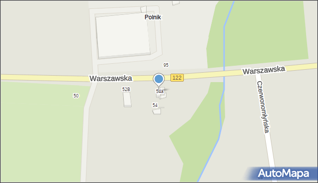 Pyrzyce, Warszawska, 54a, mapa Pyrzyce