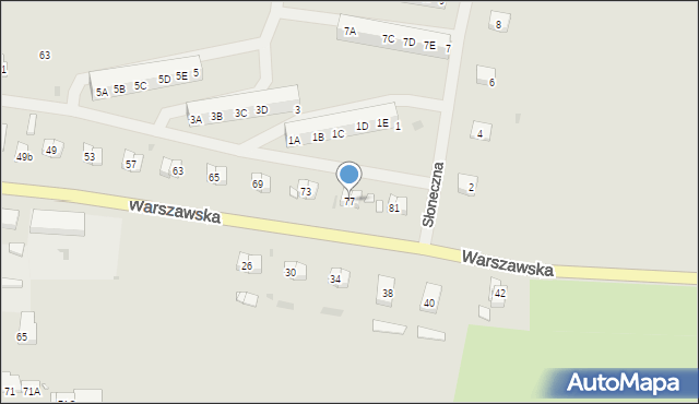 Pyrzyce, Warszawska, 77, mapa Pyrzyce