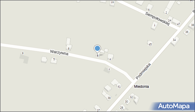 Racibórz, Warzywna, 6, mapa Racibórz